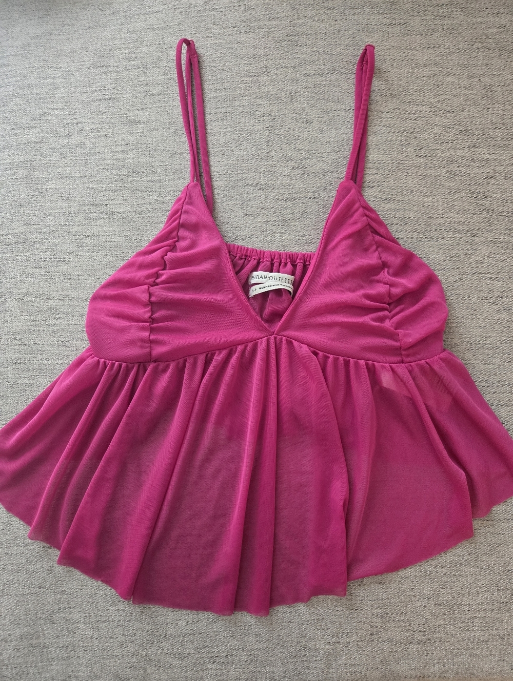 Urban Outfitters Bright Fuchsia Peplum Cami